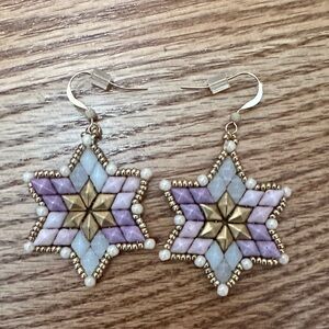 Star-Shaped Beaded Earrings